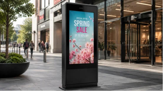 Outdoor floor-standing digital signage kiosk