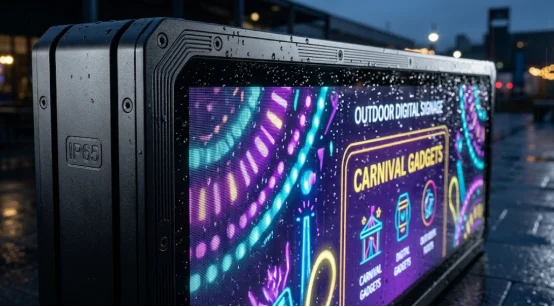 IP65 waterproof outdoor digital signage screen in rain